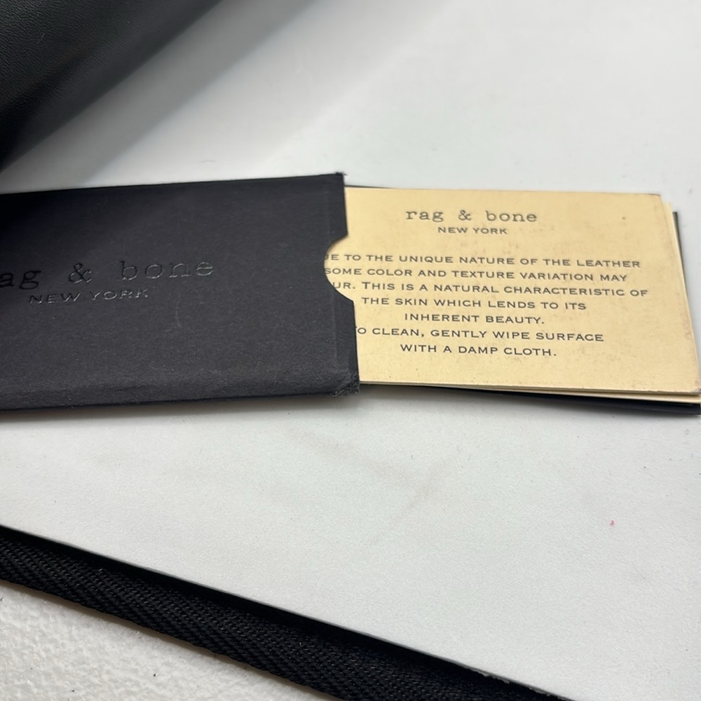 Rag & Bone black medium pilot satchel handbag w/dust bag top handle leather boho - Picture 4 of 15